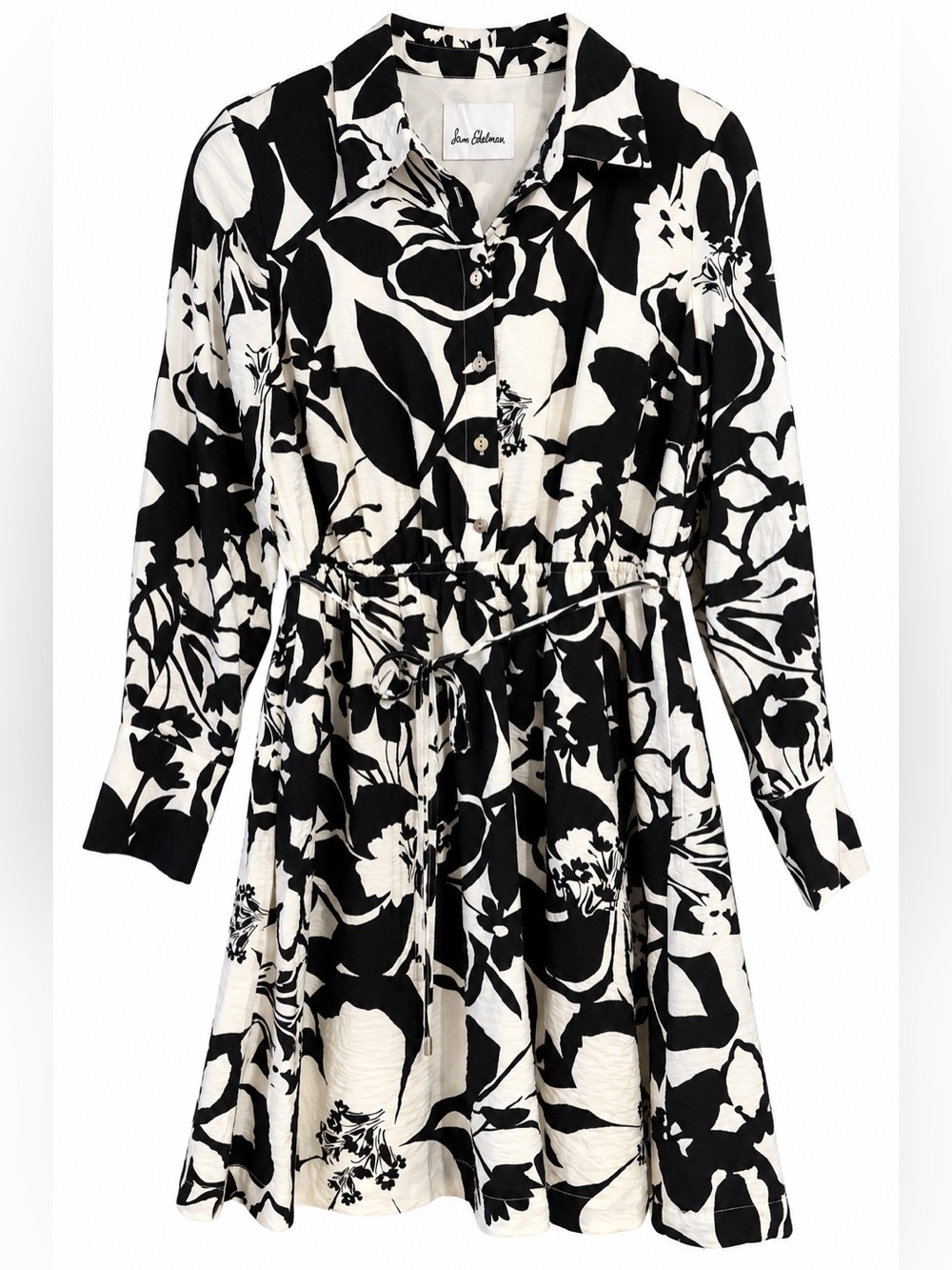 NWT Sam Edelman Long Sleeve Floral Arrow SD Ruffle Hem Dress - Size 8